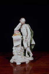 William Shakespeare, gebaseerd op het monument in Westminster Abbey, c.1765 (zacht-paste porselein)